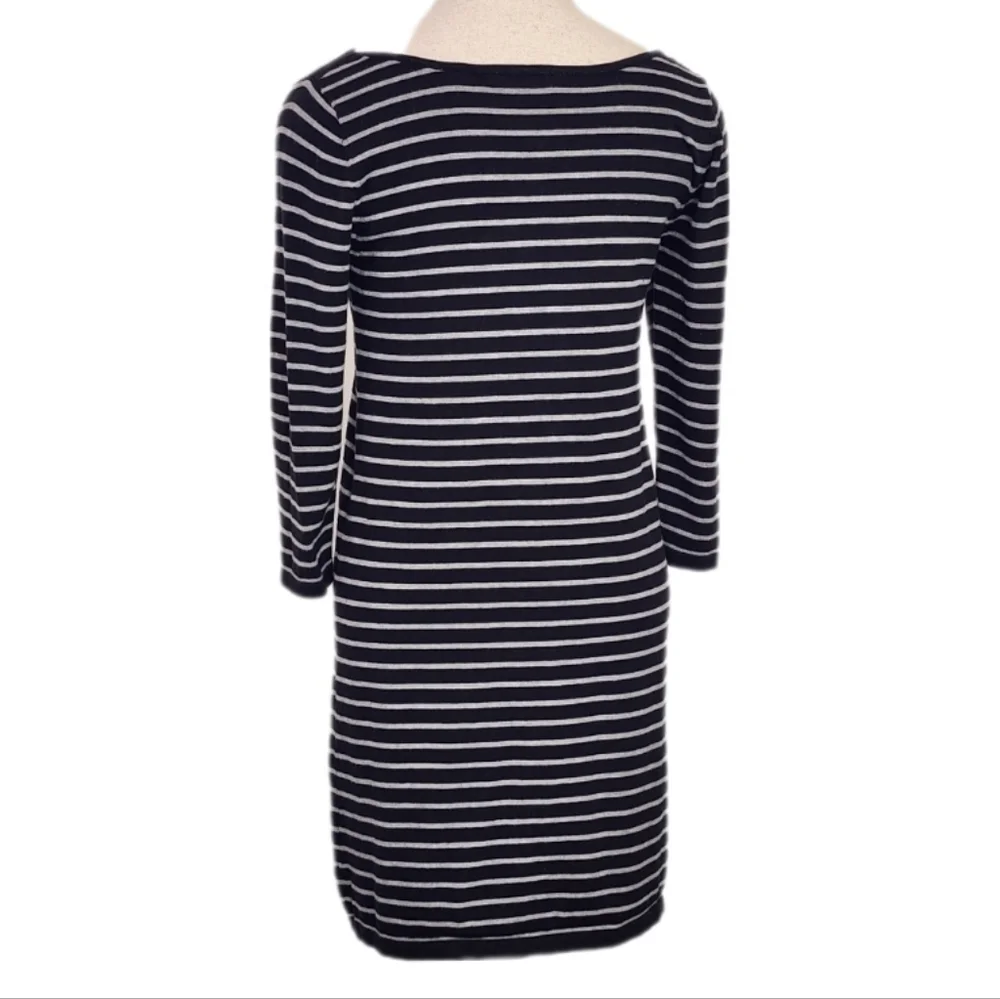 525 America Dress 100% Cotton Knit Breton Stripe Black Size S - Picture 5 of 12